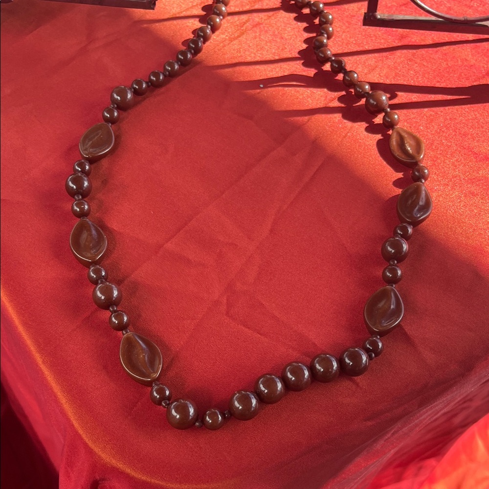 Elegant Brown Beaded Necklace